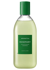 AROMATICA front label showing rosemary shampoo benefits