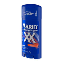 Arrid application in hand demonstrating easy solid-stick glide benefit