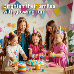 Asawira scrunchie in use at a party demonstrating visible glow effect