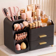 Asdbko front view of organizer showing clear compartments and neat storage