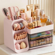 Asdbko front view showing full organized vanity and easy access
