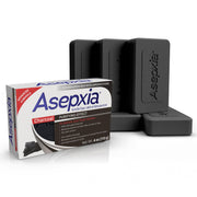 Asepxia front packaging showing bar soap and acne care benefits