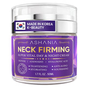 Ashania front packaging showing neck cream and benefit of visible firming