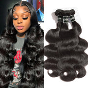 ASHINE front packaging showing three body wave bundles and benefits of true length