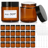 AstrivixDD amber glass jars front view showing complete kit and organization benefit