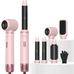 ATOPSKINS front view of 5-in-1 styler showing base and attachments, versatile styling benefit