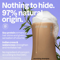 BIO SPECTRA ATTITUDE shampoo in hand creating lift on wet fine hair
