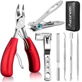Aucurwen front packaging showing full 7-in-1 pedicure kit and pouch for easy storage