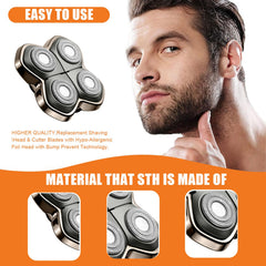 Audoc side profile of replacement head showing floating cutter elements for contouring