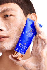 Augustinus Bader foam on hand illustrating effective makeup lift
