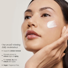 Augustinus Bader cream texture visible in jar highlighting rich emollient feel