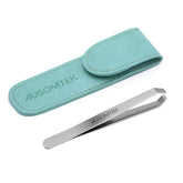 Ausomtek front view of tweezers showing sleek shape and reliable grip benefit