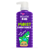 Aussie kids conditioner front packaging showing four bottles and tropical scent benefit