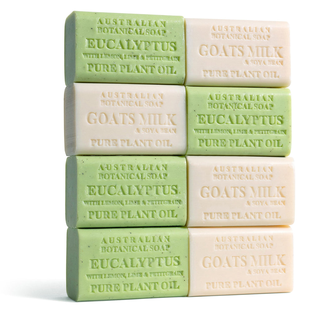 Australian Botanical front pack showing 8 bars and gift-ready presentation benefit