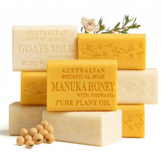 Australian Botanical Soap front packaging showing eight extra‑large bars and clear value