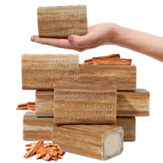 Australian Botanical Soap front packaging showing eight sandalwood bars and product benefit