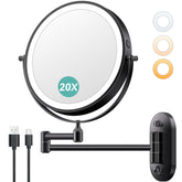 Auxmir front view of wall-mounted mirror showing dual sides and clean profile, improves daily grooming