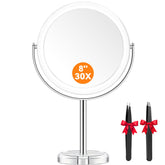 Auxmir front view showing dual-sided mirror and sleek finish for elegant vanity