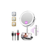 Auxmir front view showing the 9-inch mirror and clear full-face reflection for accurate makeup