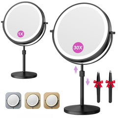 Auxmir front view of 9-inch mirror showing dual-sided convenience and clear reflection