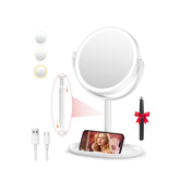 Auxmir front view of lighted mirror showing LEDs and clean reflection benefit
