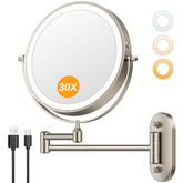 Auxmir front view showing 8-inch double-sided mirror and neat profile, precise grooming benefit
