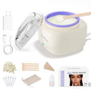 AUZEAL front view of mini face wax kit showing compact design and contents