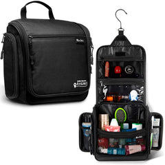 AvaJex front view of large hanging dopp kit showing compact travel-ready design