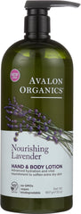 Avalon Organics front packaging showing 32 oz bottle and calming lavender scent