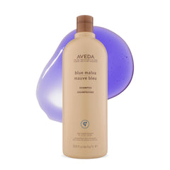 AVEDA blue malva shampoo bottle front view showing label and benefit