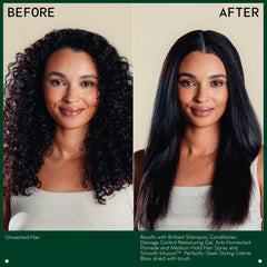 AVEDA bottle in hand to show true size and effortless application benefit
