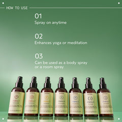 AVEDA Chakra 1 bottle in hand for scale, conveys portable grounding scent