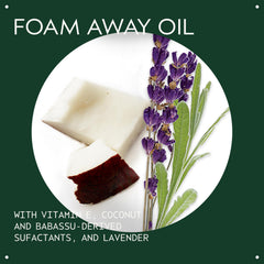 AVEDA gel foam on hand demonstrating gentle lather and cleansing benefit