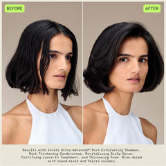 AVEDA before and after root lift showing fuller-looking hair