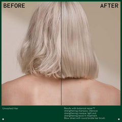 AVEDA hand applying masque to damp hair for easier detangling