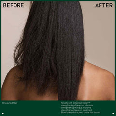 AVEDA before and after hair transformation showing improved smoothness and shine