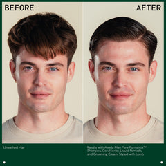AVEDA in-hand application showing product being applied for easy styling control
