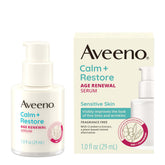 Aveeno Calm + Restore Age Renewal serum front packaging demonstrating gentle anti-aging benefit