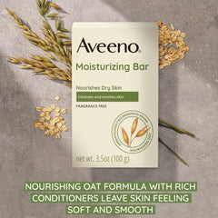 Close-up of Aveeno bar texture highlighting colloidal oatmeal for soothing benefit