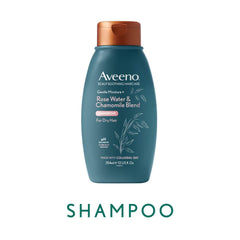 Aveeno label close-up highlighting colloidal oat ingredient and calming effect