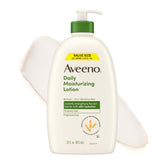 Aveeno front bottle showing large 33 fl oz size for long-lasting hydration