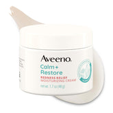 Aveeno front packaging showing calm + restore cream branding and benefit