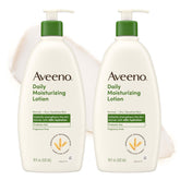 Aveeno front packaging two bottles showing value pack and size benefit