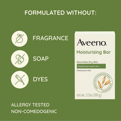 Stacked pack of six Aveeno bars showing quantity and convenience benefit
