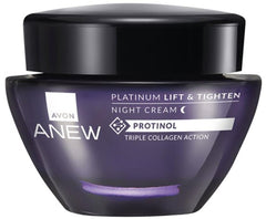 AVON Anew Platinum day and night creams in bathroom setting demonstrating routine ease