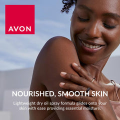 Avon mist spraying on arm demonstrating quick, even coverage and convenience