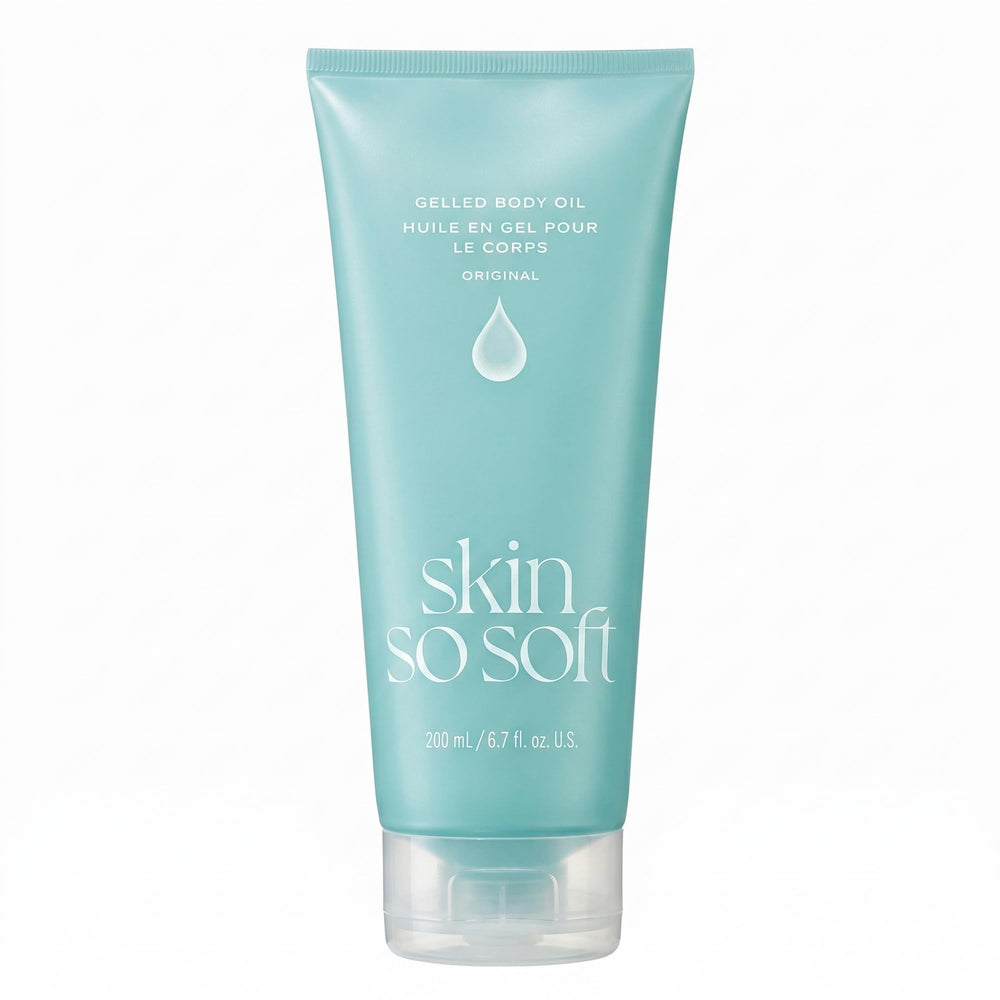 AVON Skin So Soft front tube showing size and design for quick selection
