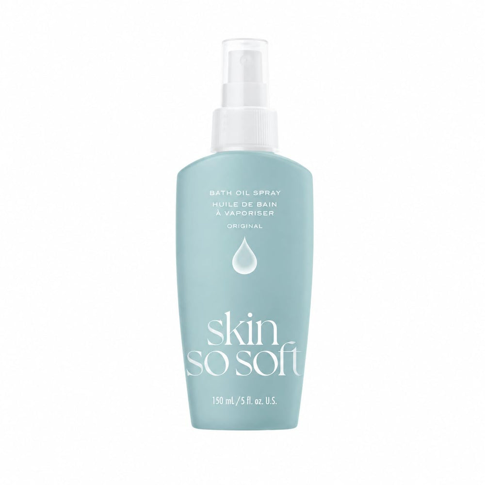 Avon Skin So Soft front packaging showing 5 oz bottle and benefits