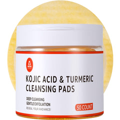 AwesomeWare front packaging showing jar of 50 turmeric kojic acid pads for brightening