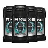 AXE Apollo front packaging shows 4-pack and brand benefits